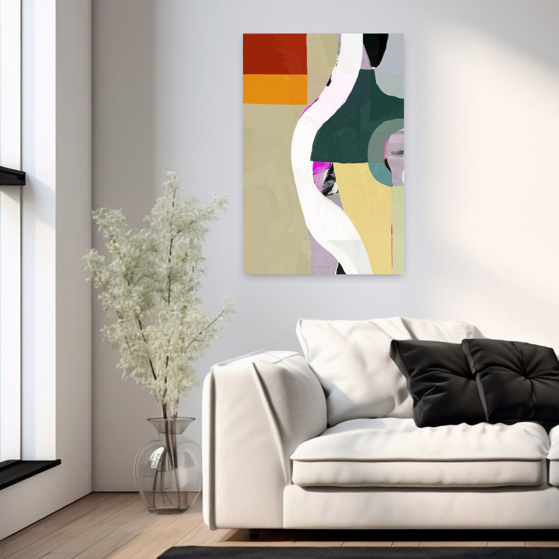 Art contemporain contemporain abstrait géométrique, H 36 po x l 24 po