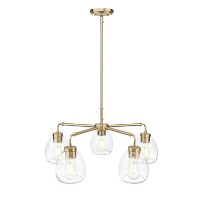 Dawes 27 in. 5-Light Chandelier With Clear Glass Globes