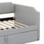 Velvet Upholstered Daybed With Pop Up Trundle-460936061