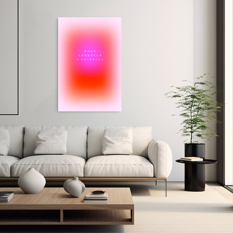 Gradient Aura Priority Quote Abstract Dreamy Ethereal Wall Art Print by Dominique Vari - Wrapped Canvas Print