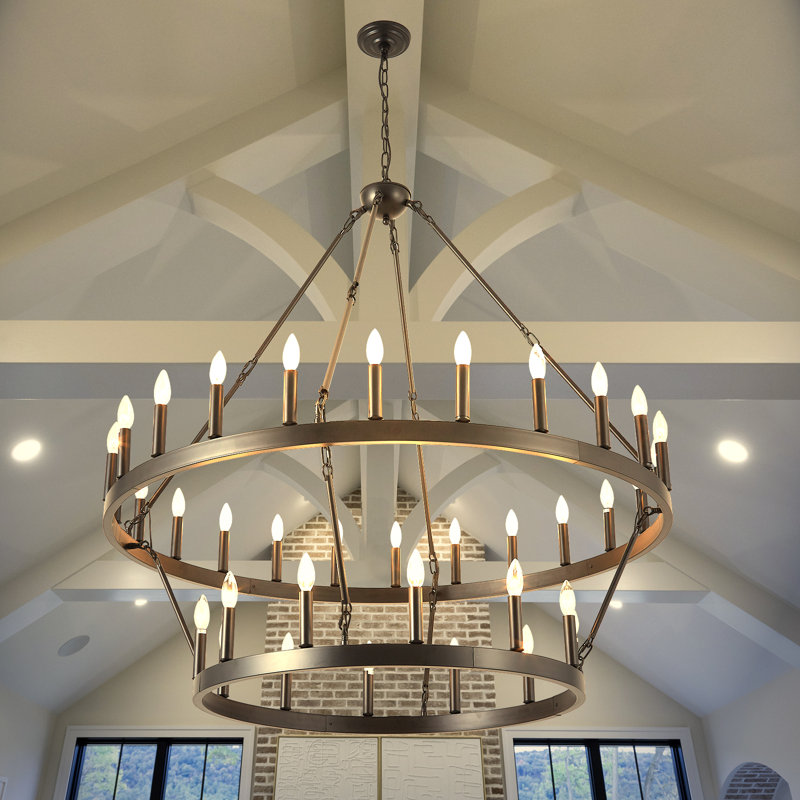 Sadaya 36 - Light LED Wagon Wheel Chandelier