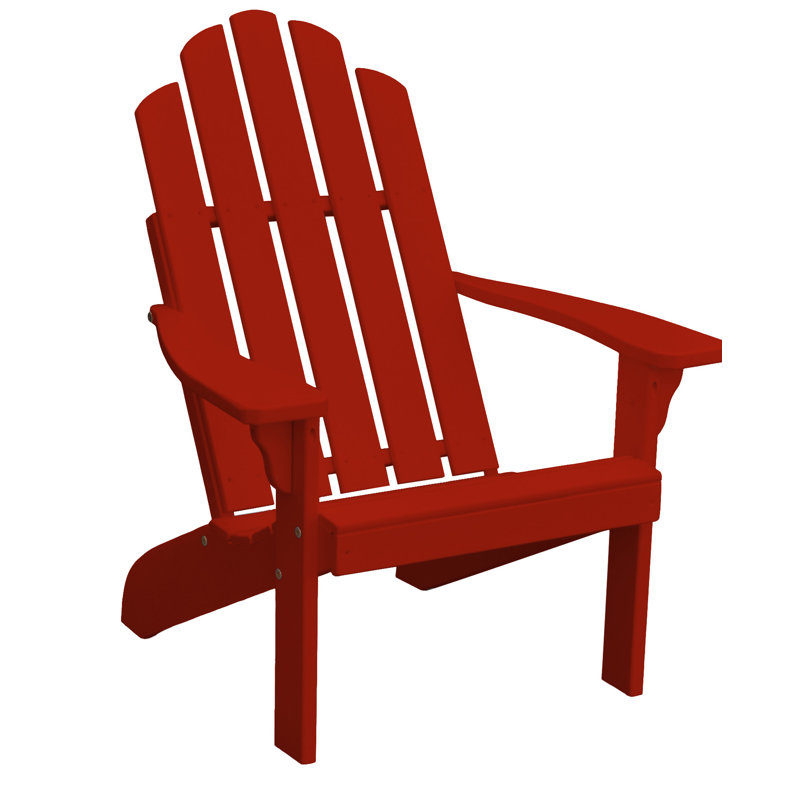Chaise Adirondack en bois Urich, Rouge