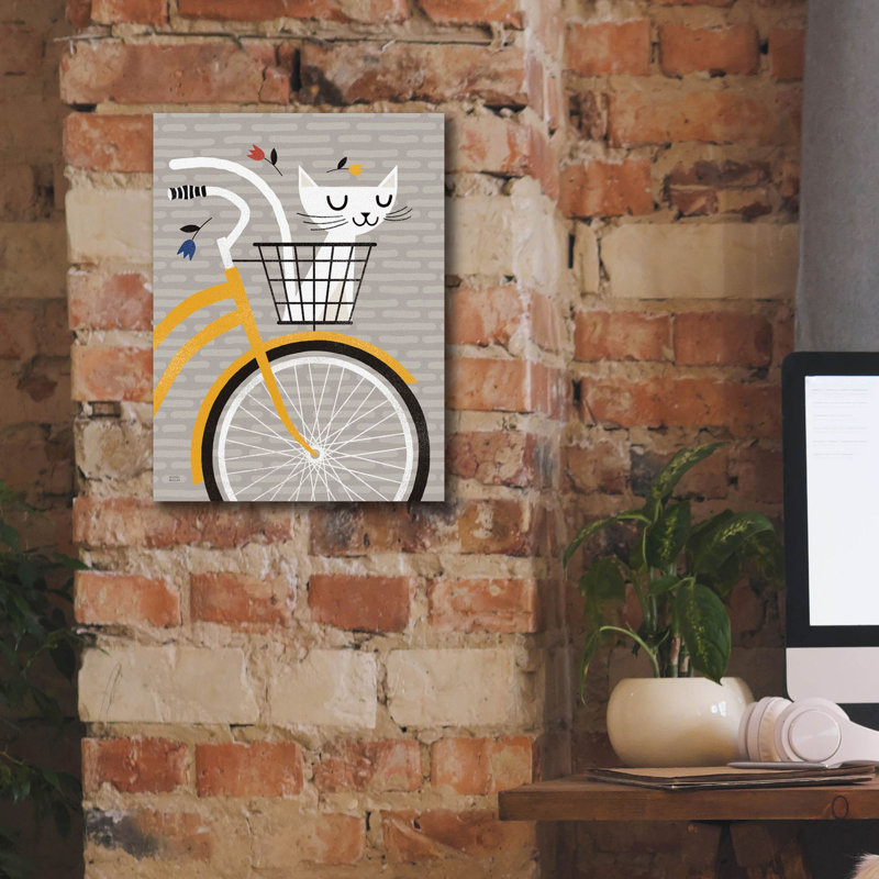 «Croisière chat jaune» par Michael Mullan, art mural sur toile, H 16 po x l 12 po x P 0,75 po