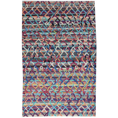 Rectangle 202 cm x 316 cm Geometric Hand Knotted Area Rug