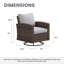 Chaise berçante d'extérieur pivotante en rotin avec coussins-351306361