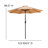 Saville Black Steel Framed 35" Square Faux Teak Patio Table-Tan 9FT Patio Umbrella-Base-1629699803
