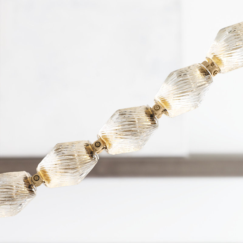 Collier LED Chandelier, Natural Brass, 132"