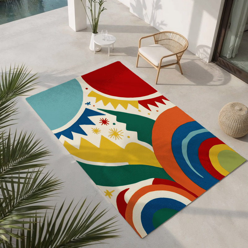 Tapis intérieur et extérieur Retro Swagger, Rectangle 1 pi 6 po x 2 pi 6 po