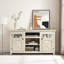 Meuble télé de style campagne moderne avec grand rangement, surface lisse et conception de grange classique pour une expérience de divertissement améliorée-110876472-101137734