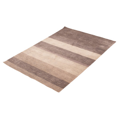 Tapis gris en laine noué à la main Freddick
