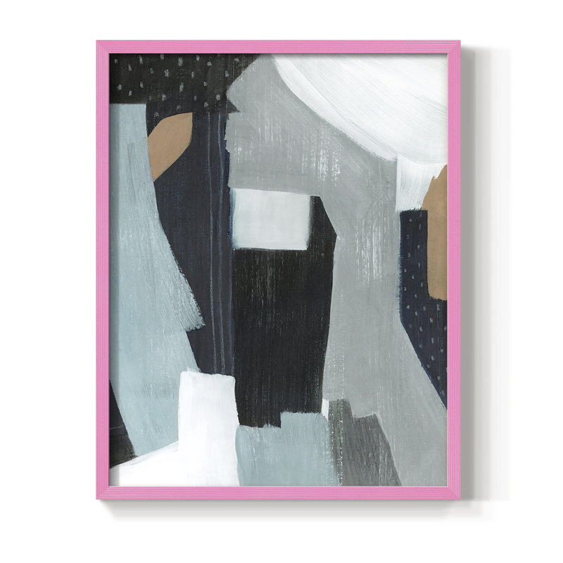 «Tangerine Lagoon I», reproduction encadrée - bois massif, Rose, H 10 po x l 8 po