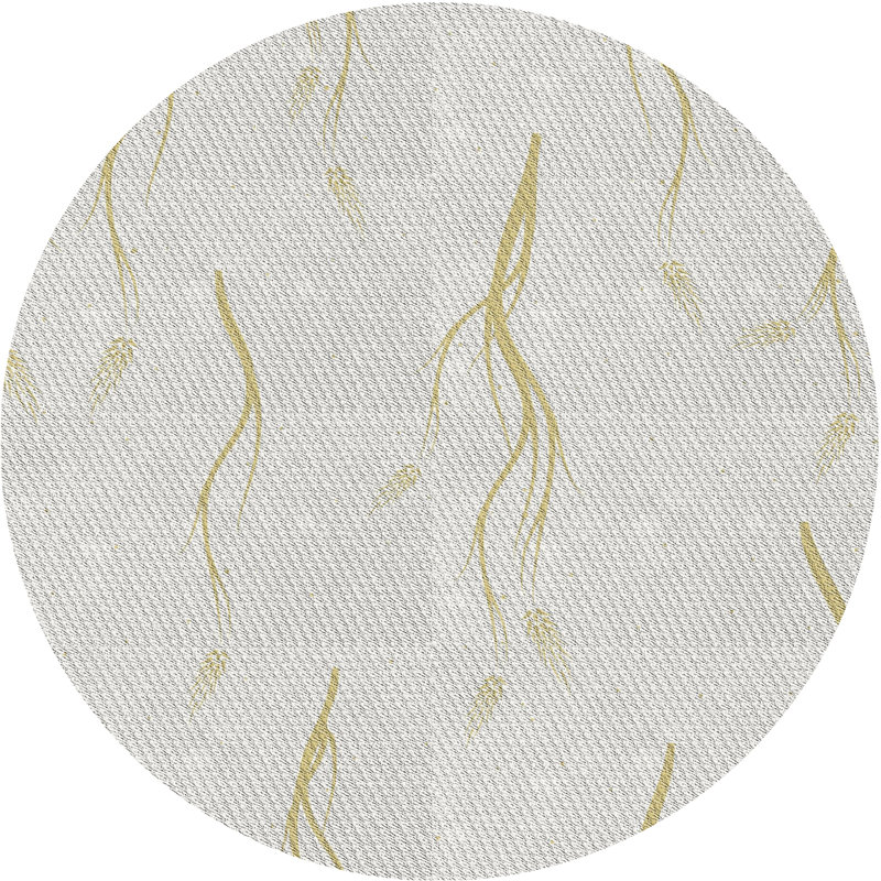 Tapis blanc cassé tissé à la machine, Rond 4 pi