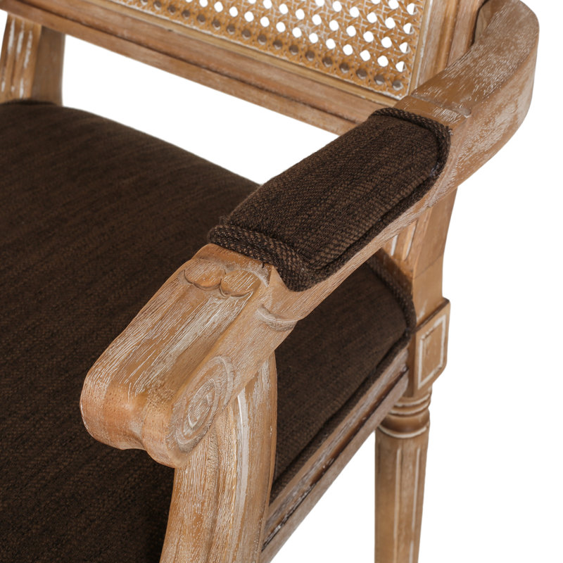 Fauteuil à dossier Louis Lapathos, Brun, Naturel, 4