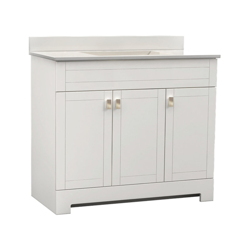 Ensemble de meuble-lavabo simple Layliah, Blanc