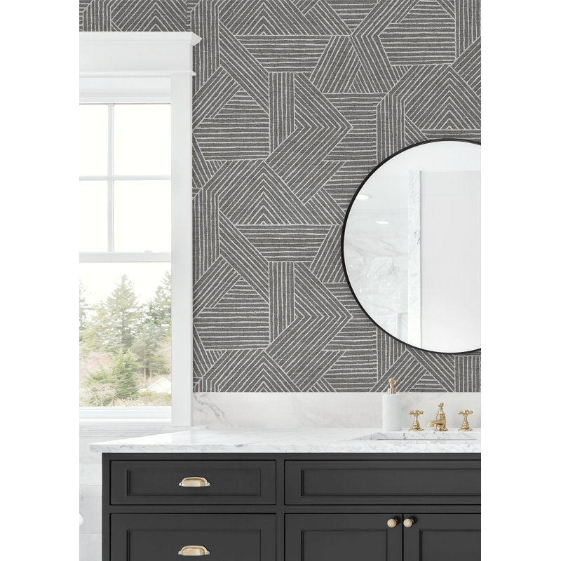 Vinyl Peel & Stick Wallpaper Roll, Pewter