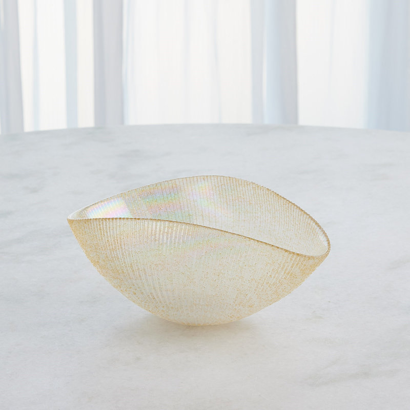 Glass Decorative Bowl, 5" H x 11.50" W x 7.50" D
