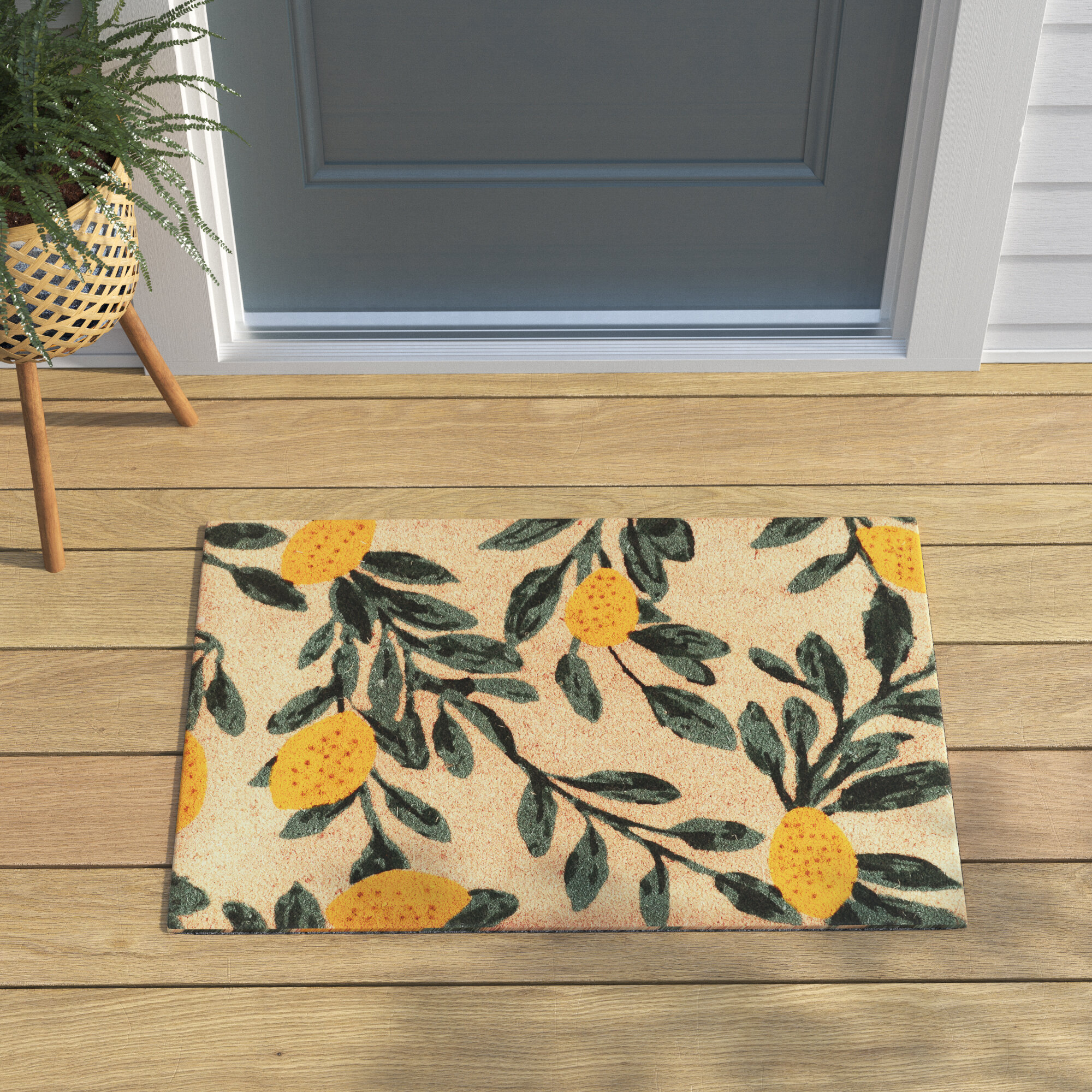 Lemon Outdoor Welcome Mat, Summer Doormats