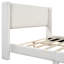Grand lit plateforme en velours côtelé avec pieds en métal - beige et beige élégant. Contreplaqué conçu pour la durabilité. Rempli de mousse. Pas de sommier tapissier. Assemblage simple. 83,1 po x 65,7 po x 42,5 po-334061778