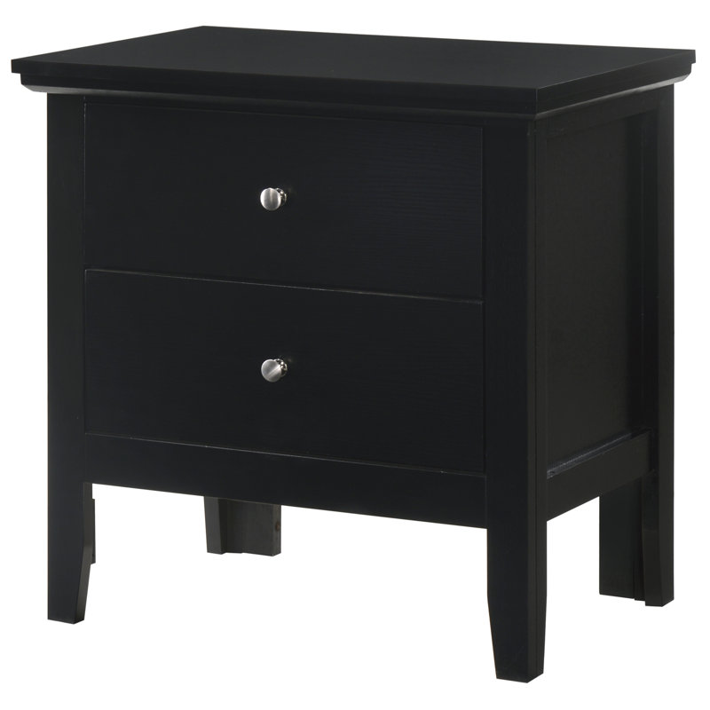 Table de chevet transitionnelle chic et fonctionnelle pour le décor de chambre à coucher, Noir