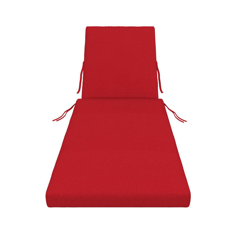 Amala Sunbrella® Outdoor Chaise Lounge Cushion, 22" x 24"/24.5" x 52.5", Canvas Jockey Red Sunbrella® Canvas