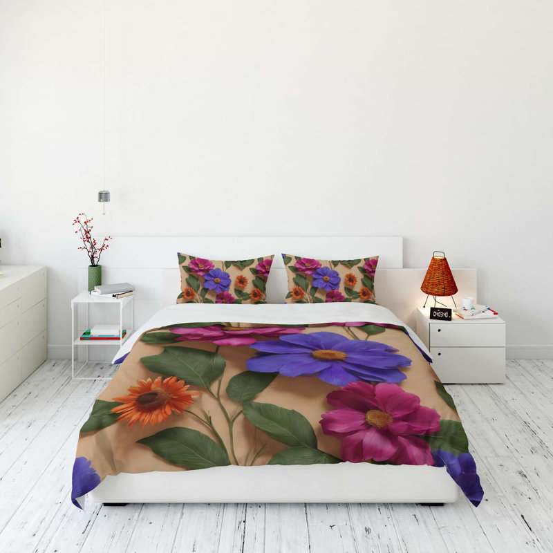 High-Quality Double Quilt Cover Set, 100% Polyester & Cotton Blend, 78.7 x 78.7 Inches | Includes 2 Pillowcases (23.6 x 23.6 Inches) | Machine Washable, Button Closure, Soft & Durable, Perfect for Cozy Bedrooms