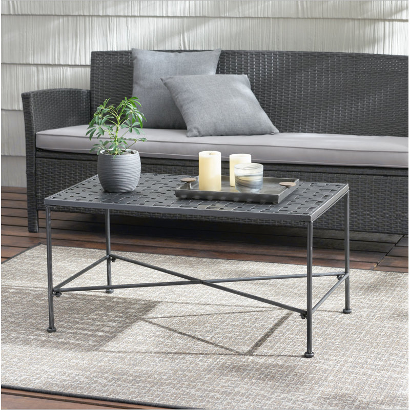 Luna Iron Coffee Table – Powder-Coated Outdoor Patio Table(Table Only)