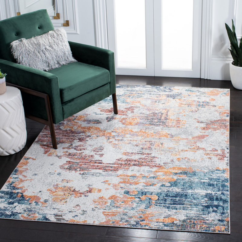 Crystal Performance Abstract Rug, Rectangle 4' x 5'7"