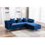 Canapé modulaire réversible en velours de 104 po avec méridienne et repose-pieds-49222586