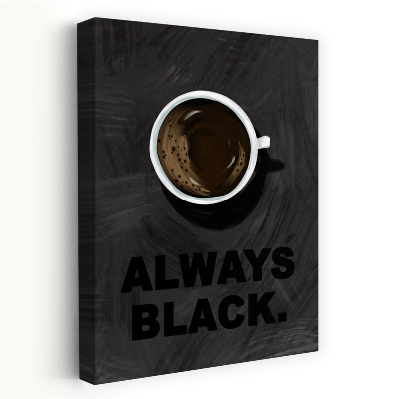 «Always Black Coffee», art mural pissenlit contemporain, H 60 po x l 40 po