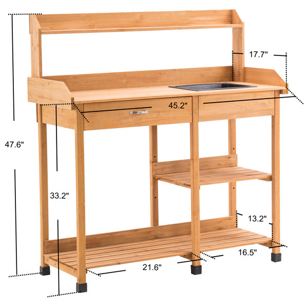 Idil Fir Wood Potting Bench