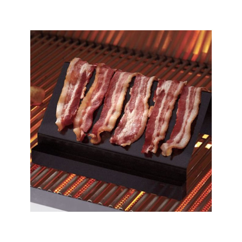 Grille antiadhésive pour bacon avec bacs à graisse double
