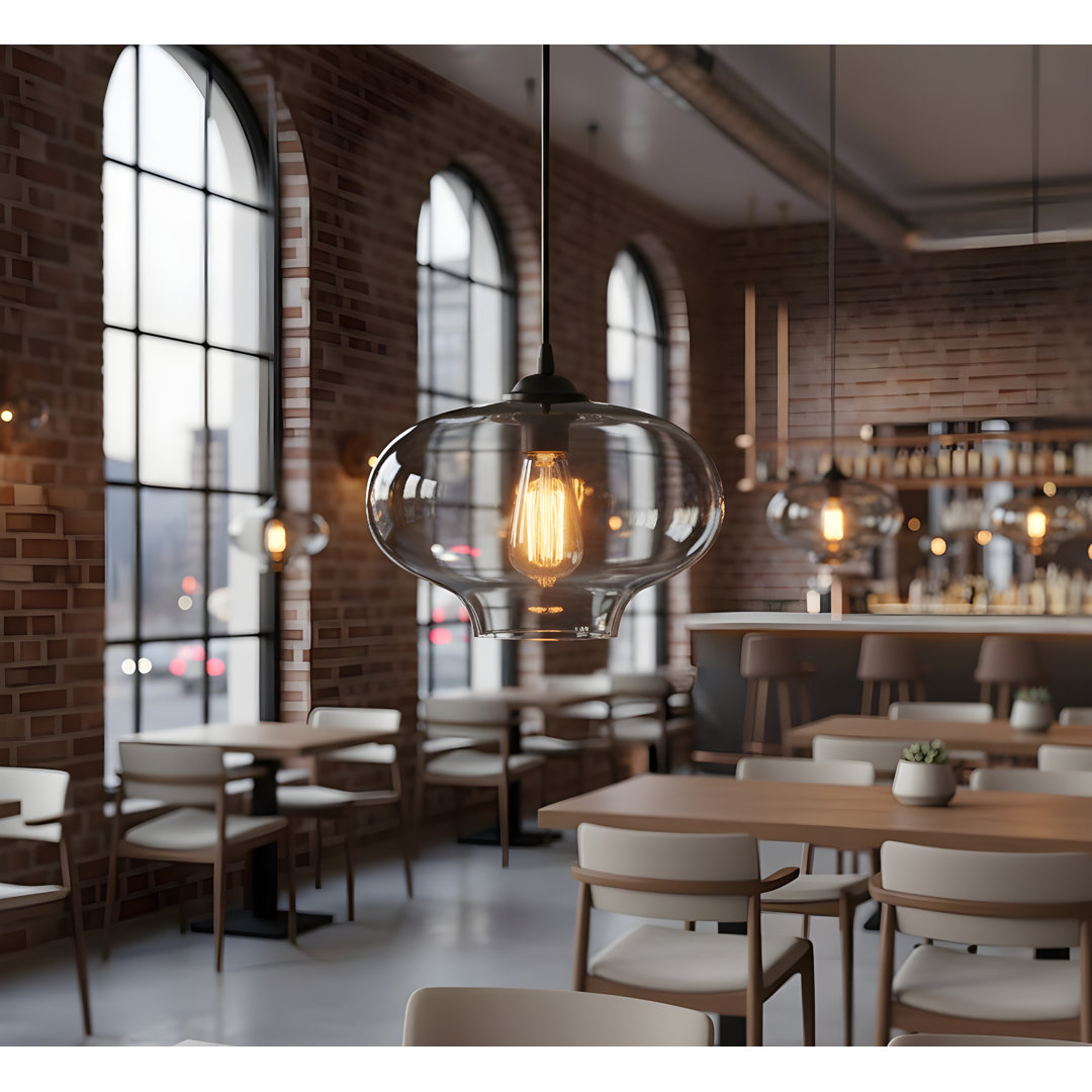 Large Glass Pendant Light – Industrial Vintage Ceiling Hanging Lamp