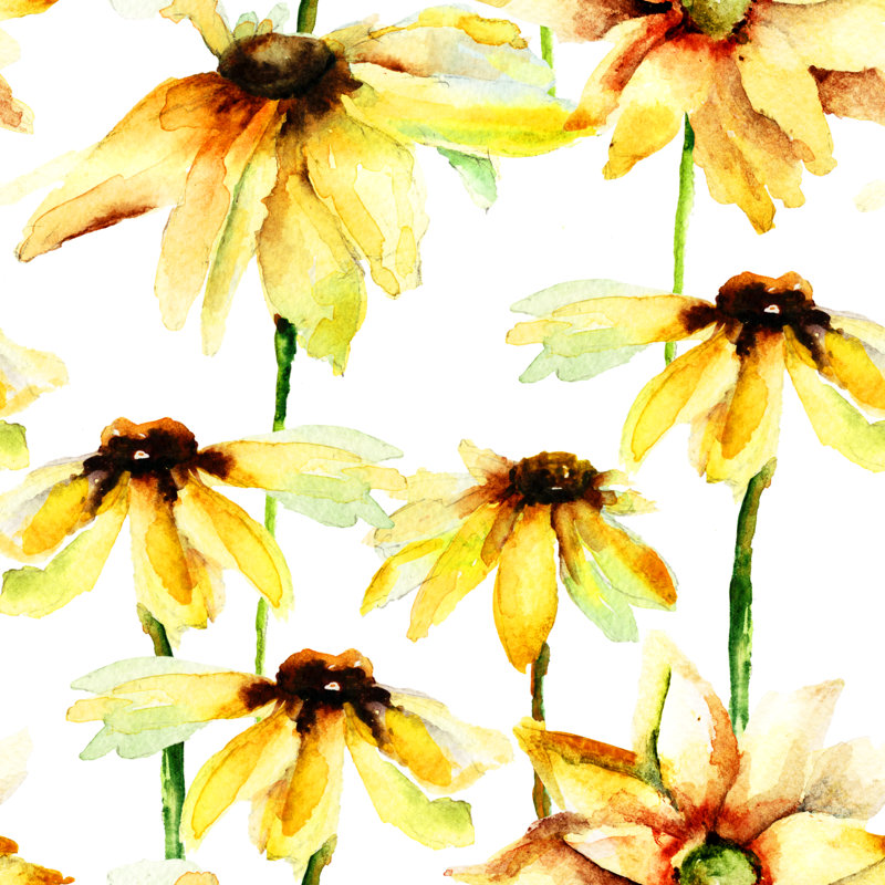 Rimersburg Seamless Pattern Flowers by Ateli - Wrapped Canvas Painting, 122cm H x 122cm W x 3.8cm D