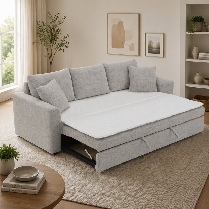 Canapé-lit Boucle Sleeper avec 2 coussins décoratifs
