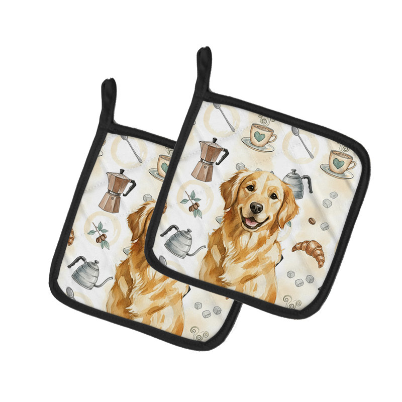 Paire de porte-cafetières Golden Retriever