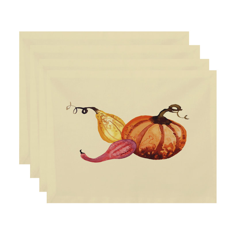 Polyester Food & Drink Rectangle Placemat, Light Yellow