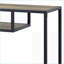 Table basse industrielle en chêne rustique et noir avec rangement, structure KD pour un assemblage facile-1607655123