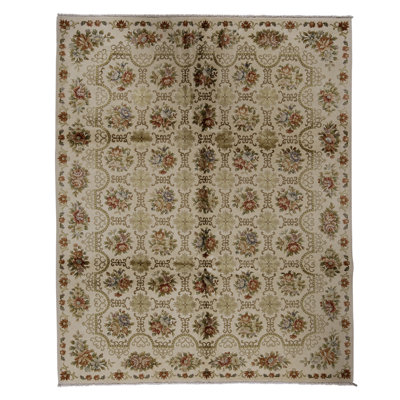 Handmade Silk and Wool Area Rug