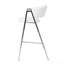 Ensemble de 2 chaises tabouret Zoy, similicuir ivoire, structure en métal chromé-121386629