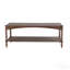 Table basse 47 po x 22 po x 18,5 po en bois brun rustique - pieds tournés en spirale, tablette inférieure