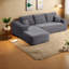 Modern Grey Sectionals Sofa With Plush Fabric Chaise For Home