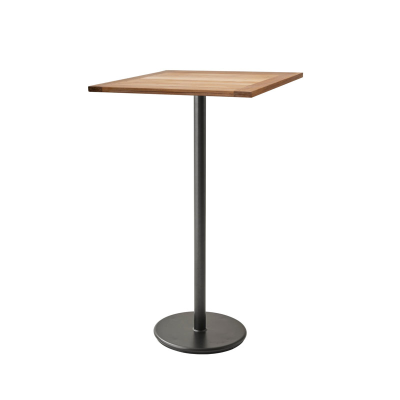 Go Outdoor Square Teak Bar Table, Lava Gray, 29.6" L x 29.6" H x 41" H