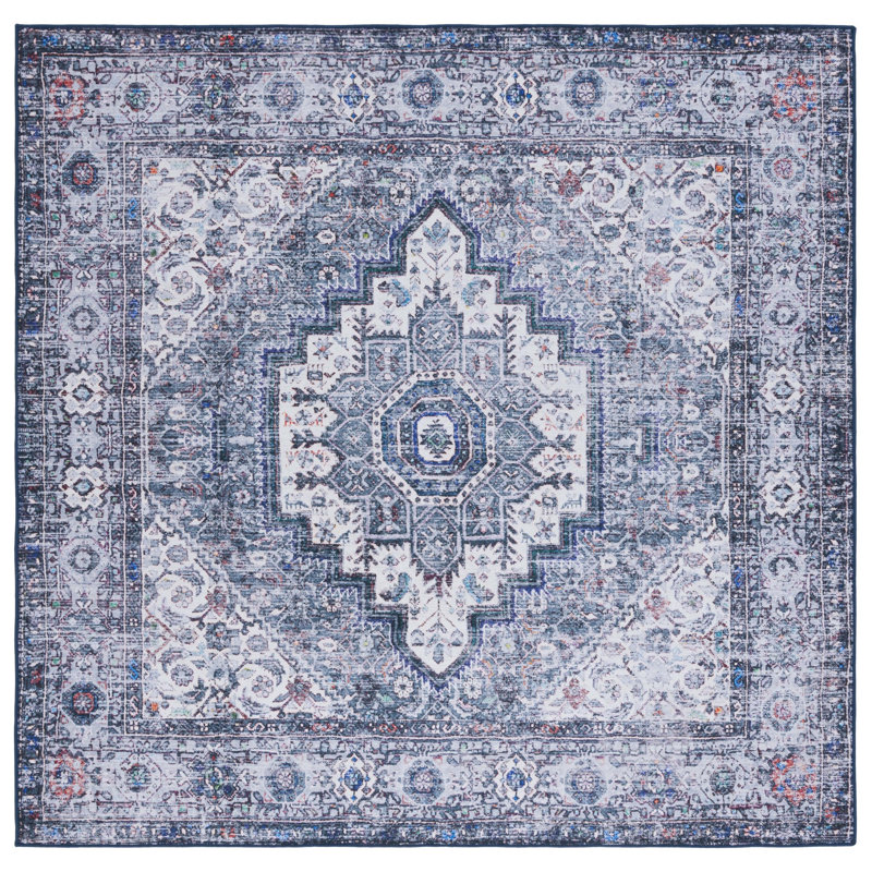 Tapis oriental beige / vert, Carré 6 pi