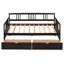 Lit de jour simple en bois avec deux tiroirs, espresso-1209615093