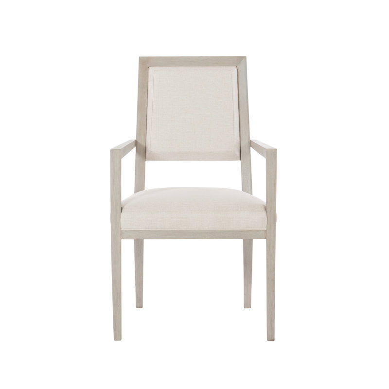 Cream and Gray Handcrafted Upholstered Armchair