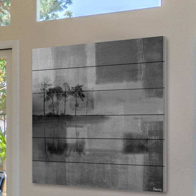 « grey landscape » par parvez taj,, reproduction d’art sur bois blanc, H 18 po x l 18 po x P 1,5 po