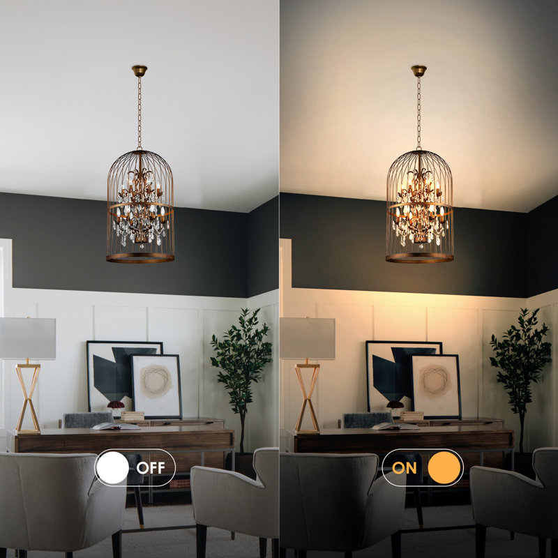 4 - Light Dimmable Lantern Geometric Chandelier