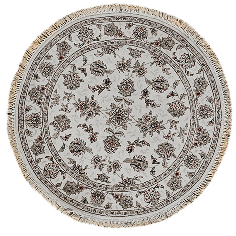 High-Quality Hand-Knotted Ivory Area Rug