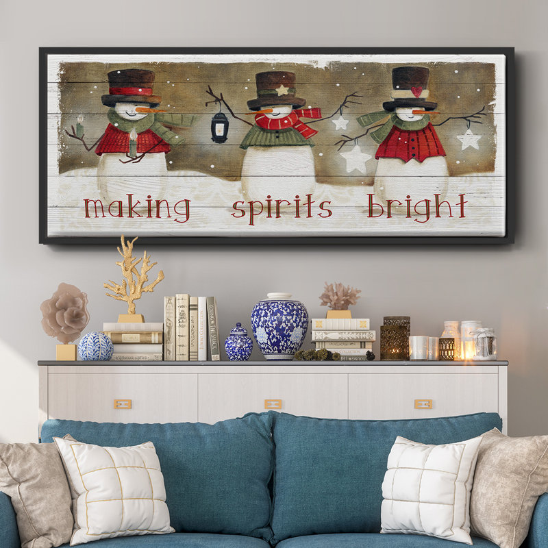 «Made Spirits Bright», toile encadrée, H 20 po x l 50 po