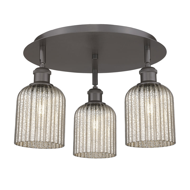 Ballston - Trig - 3 Light 17" Flush Mount, Oil Rubbed Bronze, Mercury